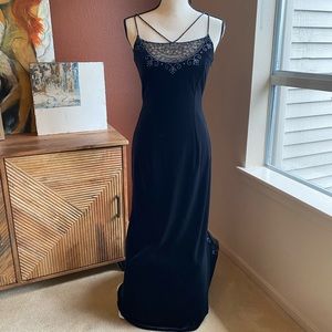 Dave & Johnny Vintage Black Velvet Beaded Dress 4